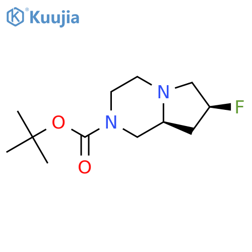 tert-butyl (7S,8aS)-7-fluoro-octahydropyrrolo[1,2-a]piperazine-2-carboxylate structure