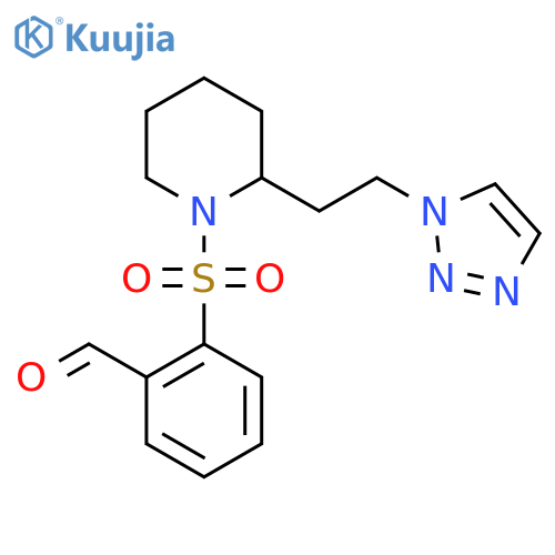 2-[2-[2-(Triazol-1-yl)ethyl]piperidin-1-yl]sulfonylbenzaldehyde structure
