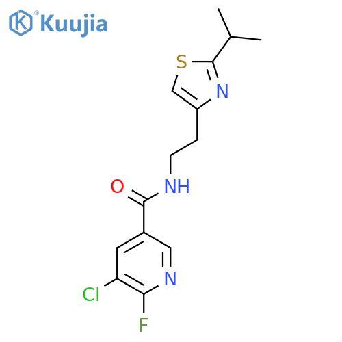 5-Chloro-6-fluoro-n-{2-[2-(propan-2-yl)-1,3-thiazol-4-yl]ethyl}pyridine-3-carboxamide structure