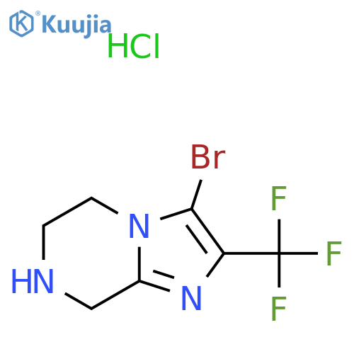 3-bromo-2-(trifluoromethyl)-5H,6H,7H,8H-imidazo1,2-apyrazine hydrochloride structure