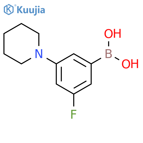 (3-fluoro-5-(piperidin-1-yl)phenyl)boronic acid structure