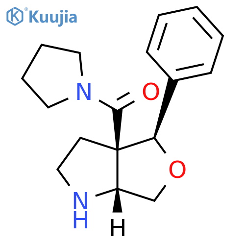 Methanone, 1-pyrrolidinyl[(3aR,4R,6aR)-tetrahydro-4-phenyl-1H-furo[3,4-b]pyrrol-3a(6aH)-yl]-, rel- structure