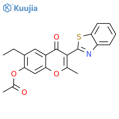 3-(1,3-benzothiazol-2-yl)-6-ethyl-2-methyl-4-oxo-4H-chromen-7-yl acetate structure