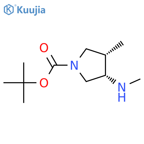 tert-butyl (3R,4R)-3-methyl-4-(methylamino)pyrrolidine-1-carboxylate structure