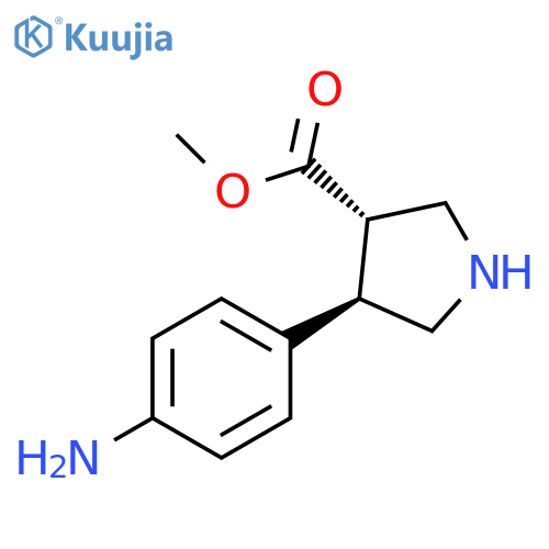 rac-methyl (3R,4S)-4-(4-aminophenyl)pyrrolidine-3-carboxylate structure