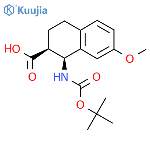 rac-(1R,2R)-1-{(tert-butoxy)carbonylamino}-7-methoxy-1,2,3,4-tetrahydronaphthalene-2-carboxylic acid structure