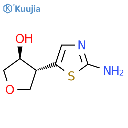 rac-(3R,4S)-4-(2-amino-1,3-thiazol-5-yl)oxolan-3-ol structure