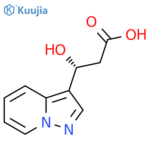 (3R)-3-hydroxy-3-{pyrazolo1,5-apyridin-3-yl}propanoic acid structure