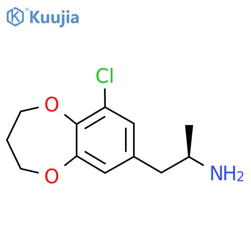 (2R)-1-(9-chloro-3,4-dihydro-2H-1,5-benzodioxepin-7-yl)propan-2-amine structure