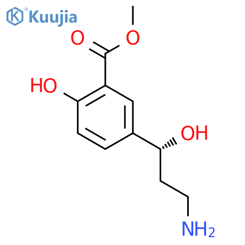 methyl 5-(1R)-3-amino-1-hydroxypropyl-2-hydroxybenzoate structure