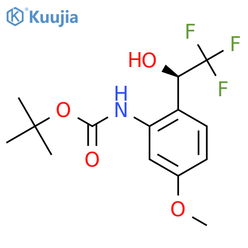 tert-butyl N-{5-methoxy-2-(1R)-2,2,2-trifluoro-1-hydroxyethylphenyl}carbamate structure