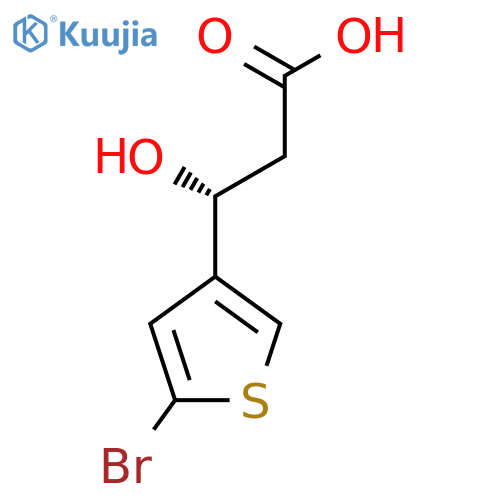 (3R)-3-(5-bromothiophen-3-yl)-3-hydroxypropanoic acid structure