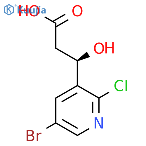 (3R)-3-(5-bromo-2-chloropyridin-3-yl)-3-hydroxypropanoic acid structure