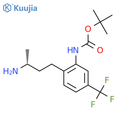 tert-butyl N-{2-(3R)-3-aminobutyl-5-(trifluoromethyl)phenyl}carbamate structure