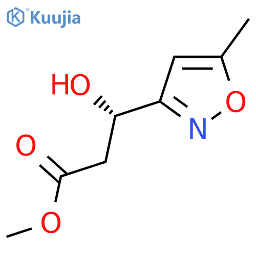 methyl (3S)-3-hydroxy-3-(5-methyl-1,2-oxazol-3-yl)propanoate structure