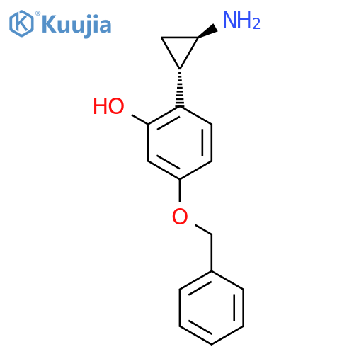rac-2-(1R,2S)-2-aminocyclopropyl-5-(benzyloxy)phenol structure