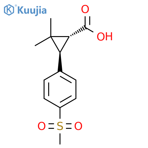 rac-(1R,3R)-3-(4-methanesulfonylphenyl)-2,2-dimethylcyclopropane-1-carboxylic acid structure