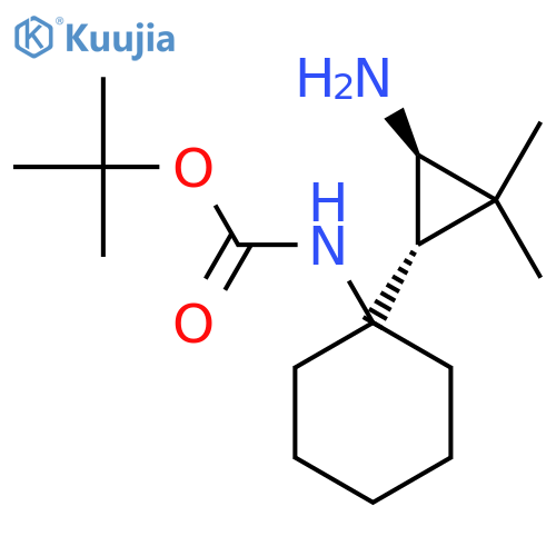 rac-tert-butyl N-{1-(1R,3S)-3-amino-2,2-dimethylcyclopropylcyclohexyl}carbamate structure