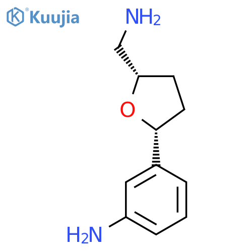 3-5-(aminomethyl)oxolan-2-ylaniline structure