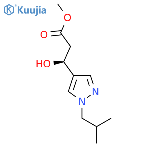 methyl (3S)-3-hydroxy-3-1-(2-methylpropyl)-1H-pyrazol-4-ylpropanoate structure