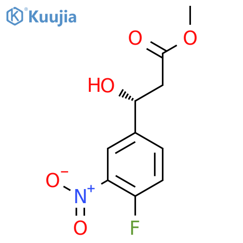 methyl (3R)-3-(4-fluoro-3-nitrophenyl)-3-hydroxypropanoate structure