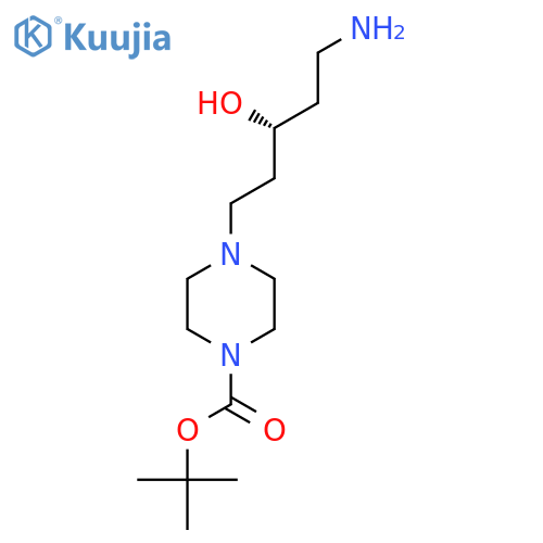 tert-butyl 4-(3R)-5-amino-3-hydroxypentylpiperazine-1-carboxylate structure