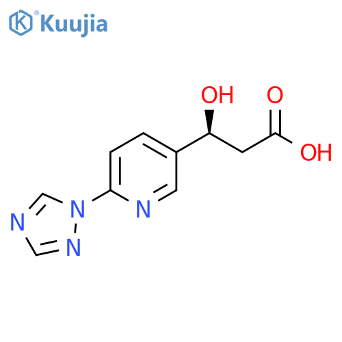 (3S)-3-hydroxy-3-6-(1H-1,2,4-triazol-1-yl)pyridin-3-ylpropanoic acid structure