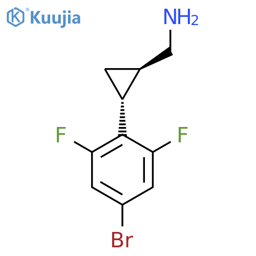 rac-(1R,2R)-2-(4-bromo-2,6-difluorophenyl)cyclopropylmethanamine structure