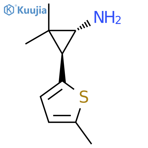 rac-(1R,3S)-2,2-dimethyl-3-(5-methylthiophen-2-yl)cyclopropan-1-amine structure