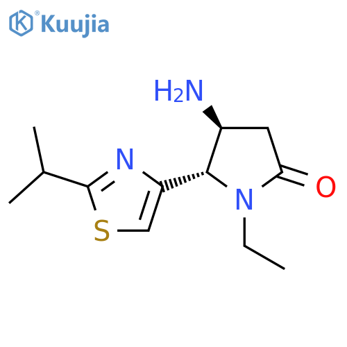 4-amino-1-ethyl-5-2-(propan-2-yl)-1,3-thiazol-4-ylpyrrolidin-2-one structure