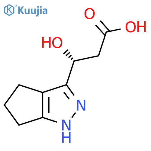 (3R)-3-{1H,4H,5H,6H-cyclopentacpyrazol-3-yl}-3-hydroxypropanoic acid structure