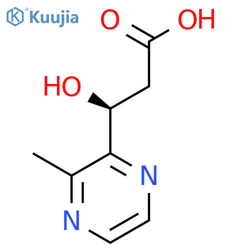 (3S)-3-hydroxy-3-(3-methylpyrazin-2-yl)propanoic acid structure