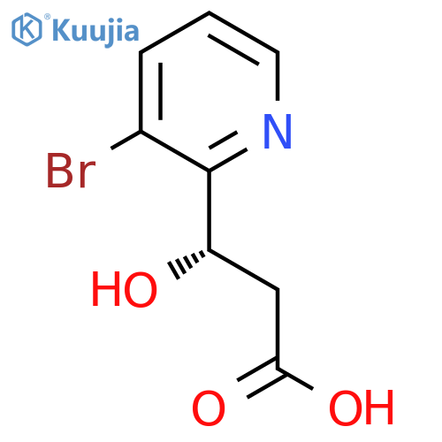(3S)-3-(3-bromopyridin-2-yl)-3-hydroxypropanoic acid structure