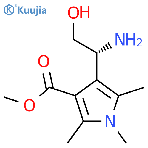 methyl 4-(1R)-1-amino-2-hydroxyethyl-1,2,5-trimethyl-1H-pyrrole-3-carboxylate structure