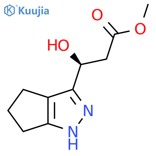 methyl (3S)-3-{1H,4H,5H,6H-cyclopentacpyrazol-3-yl}-3-hydroxypropanoate structure