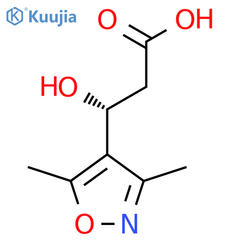 (3R)-3-(dimethyl-1,2-oxazol-4-yl)-3-hydroxypropanoic acid structure