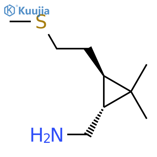 rac-(1R,3R)-2,2-dimethyl-3-2-(methylsulfanyl)ethylcyclopropylmethanamine structure