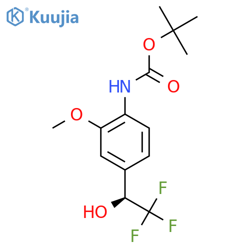 tert-butyl N-{2-methoxy-4-(1S)-2,2,2-trifluoro-1-hydroxyethylphenyl}carbamate structure