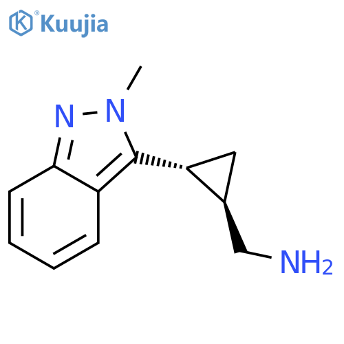 rac-(1R,2R)-2-(2-methyl-2H-indazol-3-yl)cyclopropylmethanamine structure