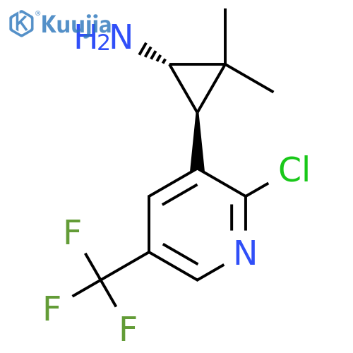 rac-(1R,3R)-3-2-chloro-5-(trifluoromethyl)pyridin-3-yl-2,2-dimethylcyclopropan-1-amine structure