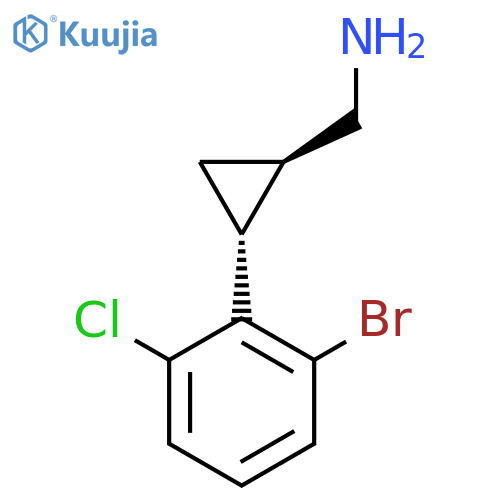 rac-[(1R,2R)-2-(2-bromo-6-chlorophenyl)cyclopropyl]methanamine structure