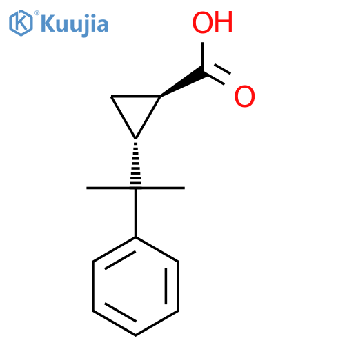 rac-(1R,2R)-2-(2-phenylpropan-2-yl)cyclopropane-1-carboxylic acid structure