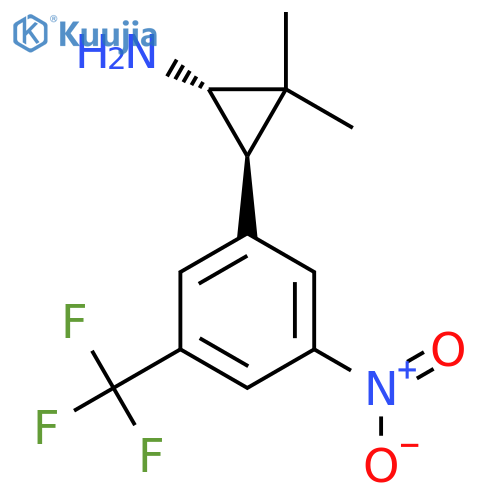 rac-(1R,3S)-2,2-dimethyl-3-3-nitro-5-(trifluoromethyl)phenylcyclopropan-1-amine structure