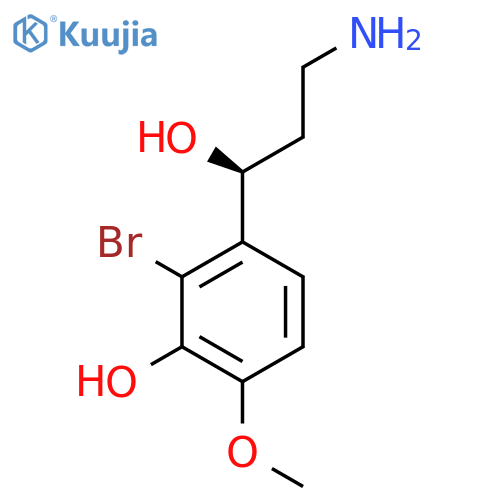 3-(1S)-3-amino-1-hydroxypropyl-2-bromo-6-methoxyphenol structure