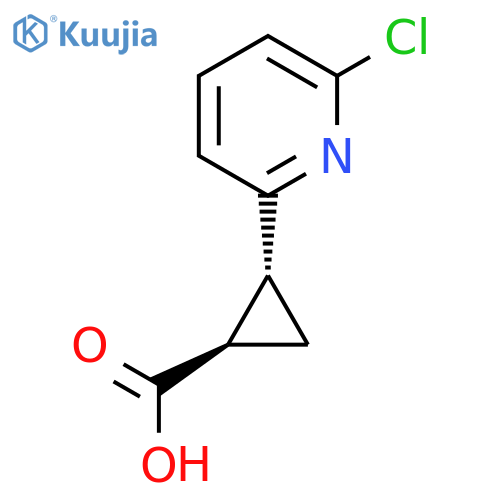 rac-(1R,2R)-2-(6-chloropyridin-2-yl)cyclopropane-1-carboxylic acid structure