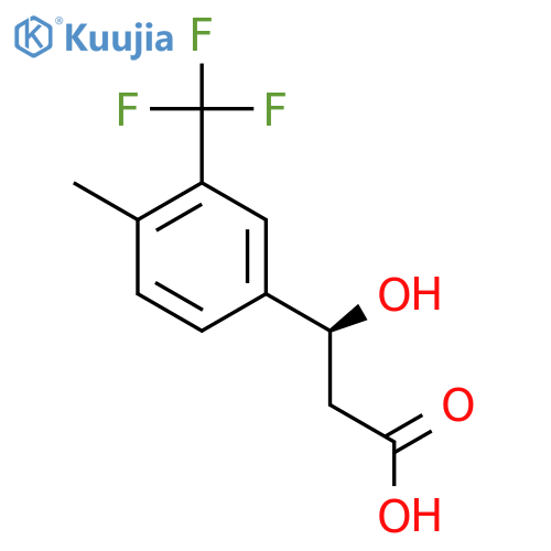 (3S)-3-hydroxy-3-4-methyl-3-(trifluoromethyl)phenylpropanoic acid structure