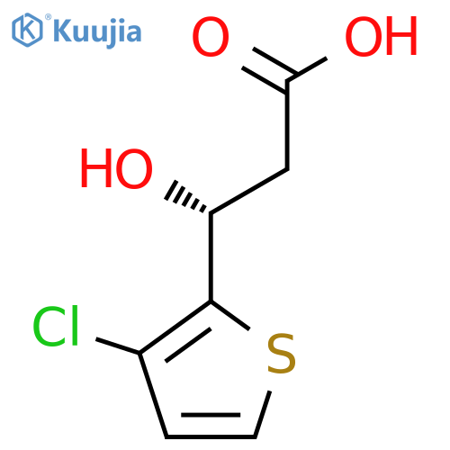 (3R)-3-(3-chlorothiophen-2-yl)-3-hydroxypropanoic acid structure