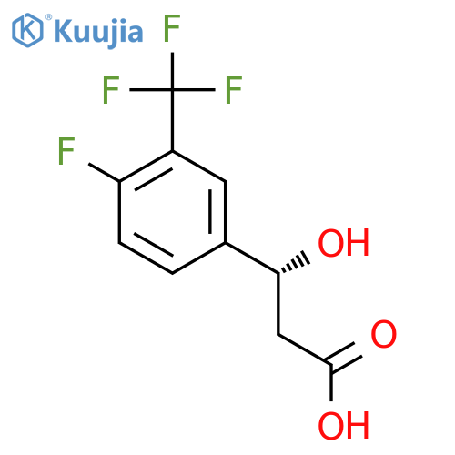 (3R)-3-4-fluoro-3-(trifluoromethyl)phenyl-3-hydroxypropanoic acid structure