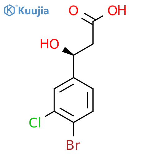 (3S)-3-(4-bromo-3-chlorophenyl)-3-hydroxypropanoic acid structure