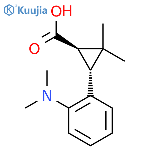 rac-(1R,3R)-3-2-(dimethylamino)phenyl-2,2-dimethylcyclopropane-1-carboxylic acid structure